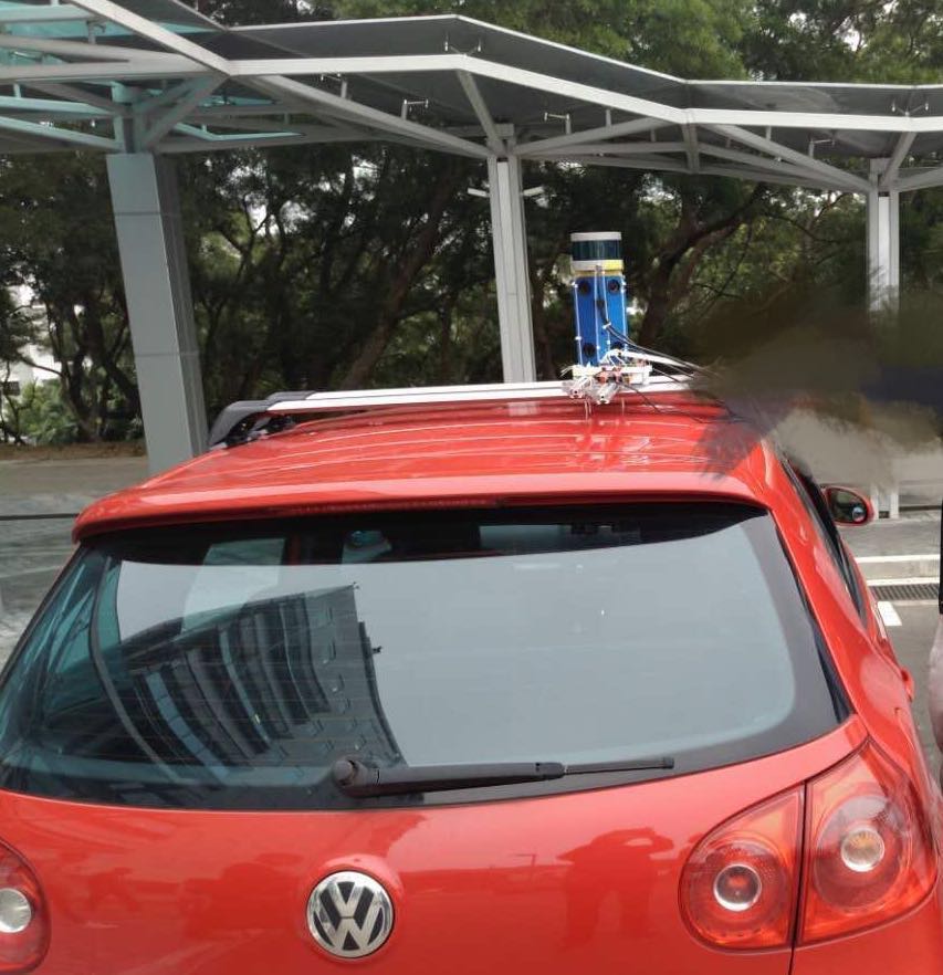 Multi-sensors mounted on a car
